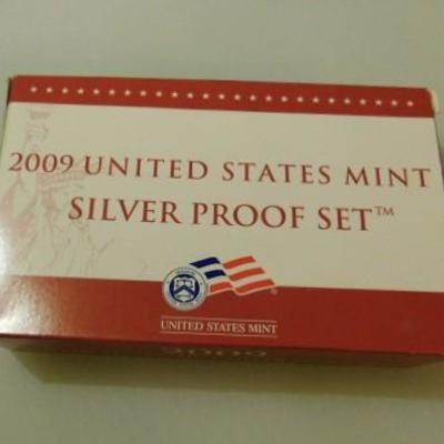US Mint 2009 Proof Silver Set Presidents, State Quarters, Pennies, Coin Set in Box with COA