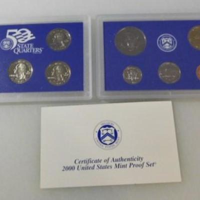 US Mint 2000 Proof Set in Box with COA