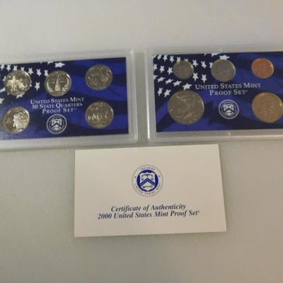 US Mint 2000 Proof Set in Box with COA