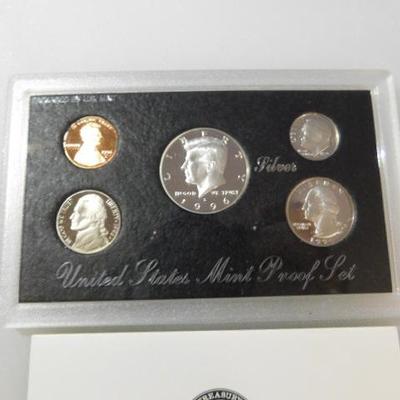 US Mint 1996 Silver Proof Coin Set with COA