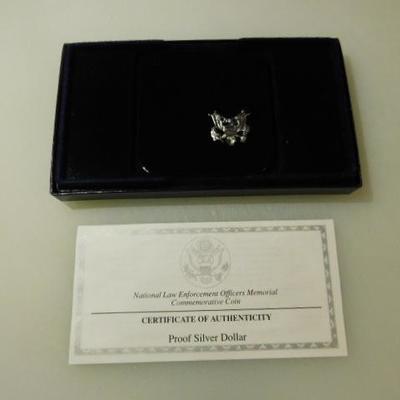 National Law Enforcement Officer's Memorial 1997 P Proof Silver Dollar in Case with COA