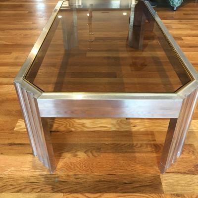 Lot 16 - Glass Top Coffee & Side Table