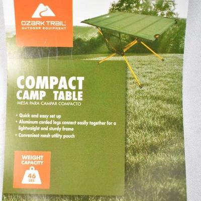 Ozark Trail Compact Camp Table, Green & Orange - New