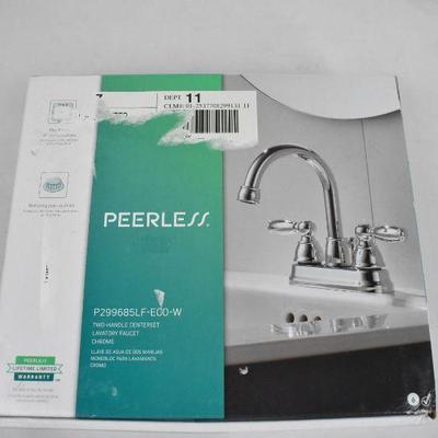 Peerless Chrome Bathroom Faucet: P299685LF-ECO-W w/ Matching Pop-up Drain - New