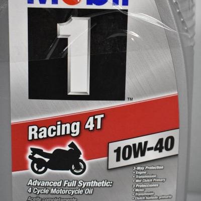 4 Quarts Motorcycle Oil Mobil 1: Racing 4T Advanced Full Synthetic 4 Cycle - New