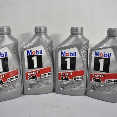 4 Quarts Motorcycle Oil Mobil 1: Racing 4T Advanced Full Synthetic 4 Cycle - New