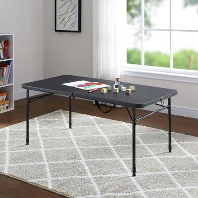 Fold-In-Half Table, 4 Feet, Black - New