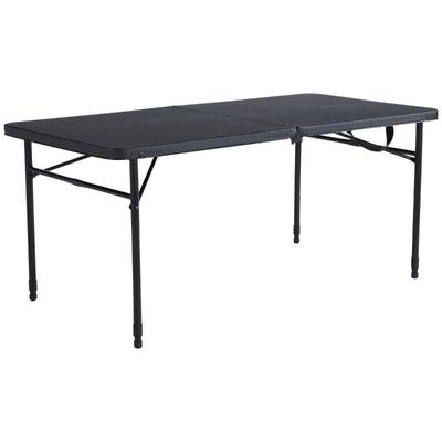 Fold-In-Half Table, 4 Feet, Black - New