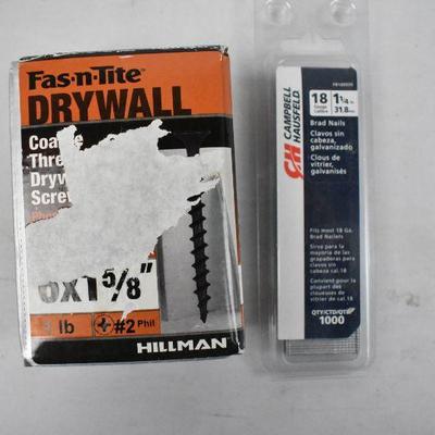 Drywall Screws & Brad Nails - New