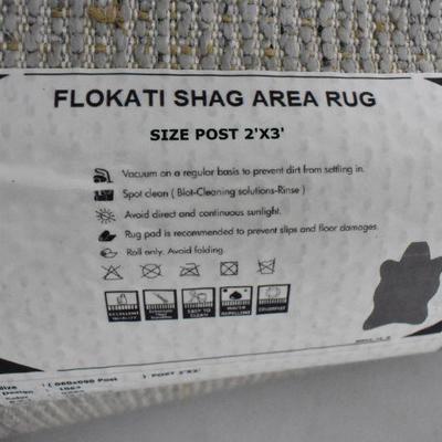 Shag Area Rug, Light Gray, 2' x 3' - New