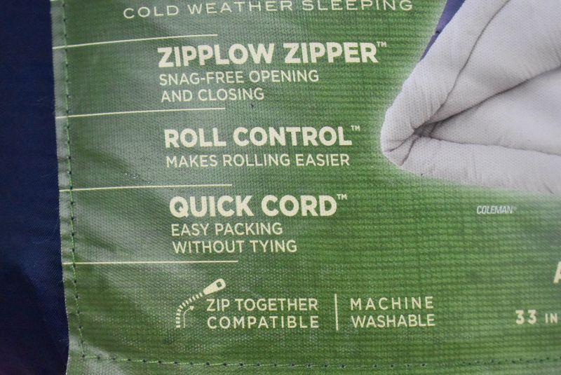 Coleman Brazos Sleeping Bag, Navy & Tan New