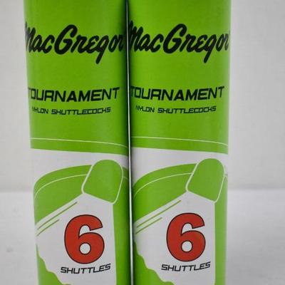 MacGregor Tournament Shuttlecocks, 2 Packages of 6, Yellow - New