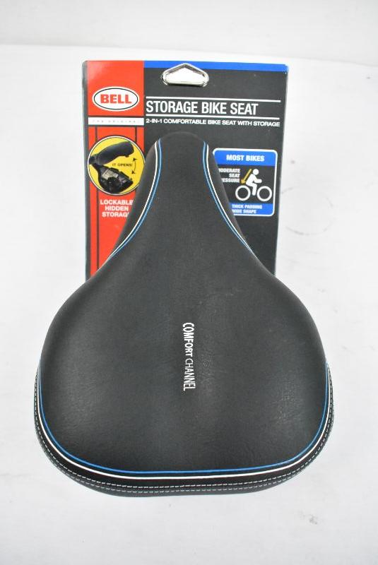 Bell Sports Comfort Storage Bike Seat Saddle Black Hidden Compartment Padded