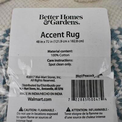 Better Homes and Gardens Accent Rug, Mori/Peacock Cream/Teal 48