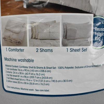 Bedding Set by Your Zone: Gray, Full Size, 7 Pieces - New