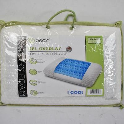 Biopedic Memory Foam Pillow, Standard Size with Gel Overlay - New