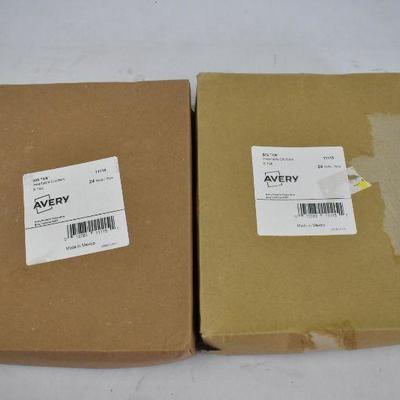 Avery Big Tab Insertable Dividers 8 Tab, 24 Sets Per Box, 2 Boxes - New