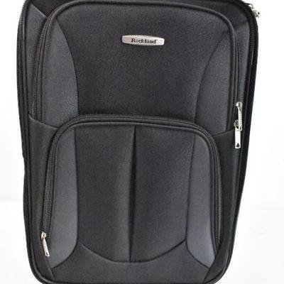 Rockland Rolling Carry On Suitcase with Matching Shoulder Bag, Black - New