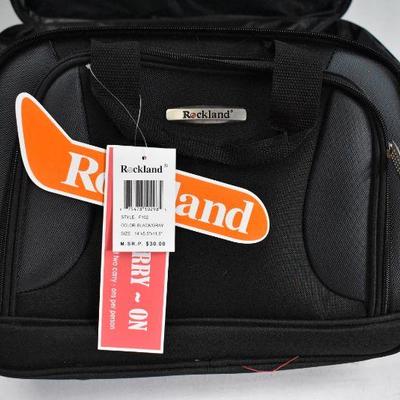 Rockland Rolling Carry On Suitcase with Matching Shoulder Bag, Black - New