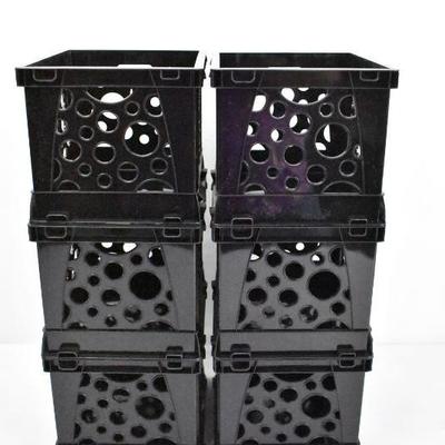 Storex Micro Crates, Black, Quantity Six, 5