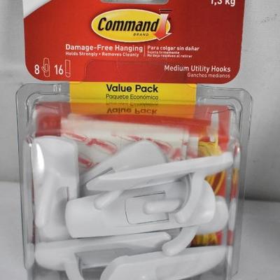 3M Command Hooks (Package of 8) and Stanley Heavy Duty Staple Gun - New