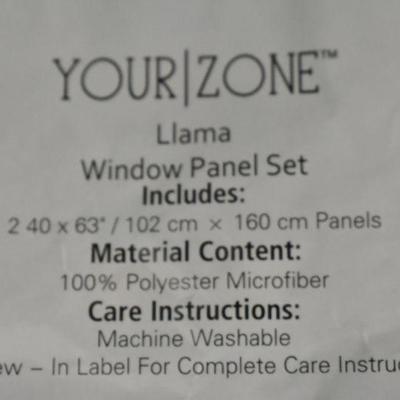 Llama Window Panel Curtain Set - New