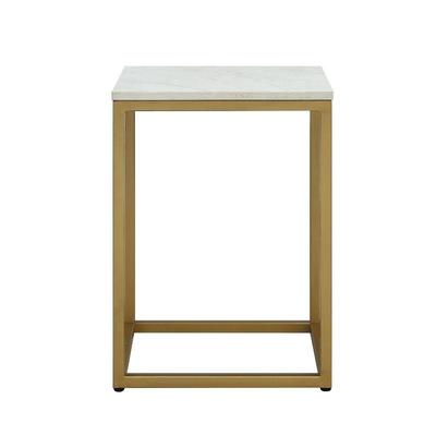 Mainstays End Table, Gold-Tone with White Top - New