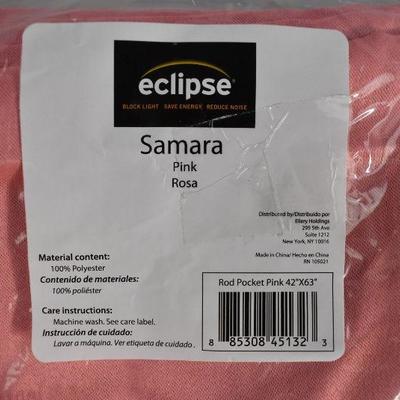 Quantity 2 Eclipse Samara Light Blocking Curtains, Pink, 42