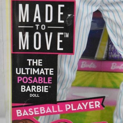Barbie Baseball Player Toy Doll - New, Damaged Box