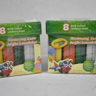 2 Boxes of Crayola Modeling Clay, 8 Colors - New