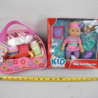 Mini Doll Play Set & Bag of Accessories - New