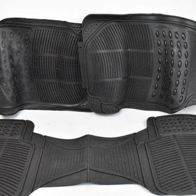Vehicle Floor Mats BDK All Weather Solid Rubber Trimmable 3-Piece Universal