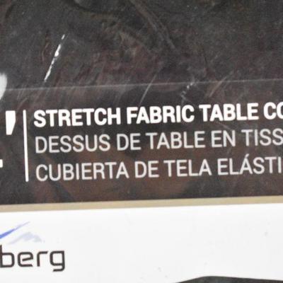 Black Stretch Fabric Table Cover, 4' - New