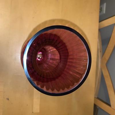 Beautiful Ruby Colored Vase Made In Poland