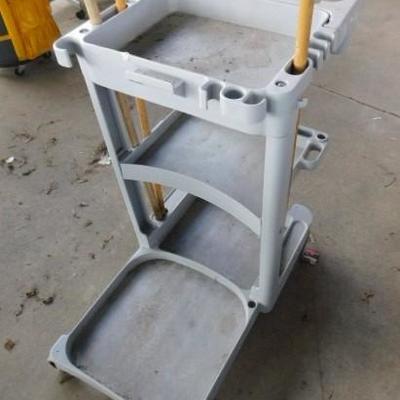 Lot 2:  Commericial Janitorial Push Cart Comes with Catch Bag