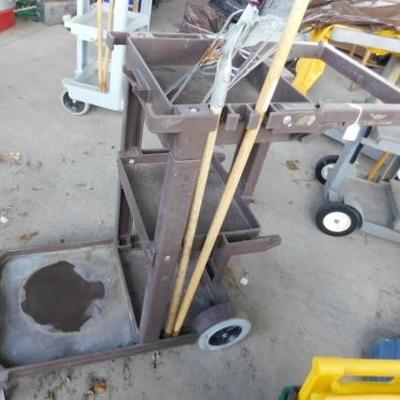 Lot 4:  Commericial Janitorial Push Cart Comes with Catch Bag