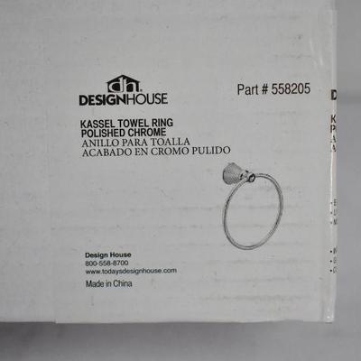 Design House Kassel Towel Ring, Polished Chrome Finish - New