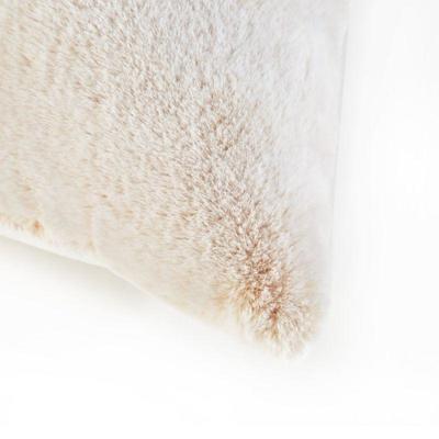 BH&G Luxe Faux Fur Super Soft Throw Pillow, Cream 24