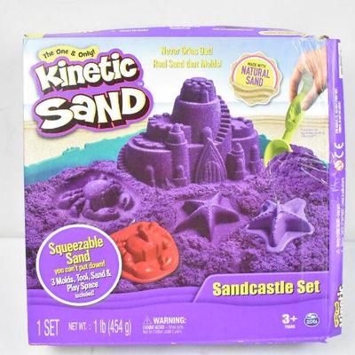 Kinetic Sand Sandcastle Set, Purple, 1 Pound - New, Damaged Box