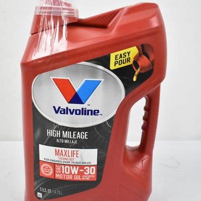 Valvoline High Mileage Engine Oil 10W-30, 5 Quarts - New