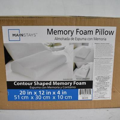 Mainstays Memory Foam Pillow, Contour Shaped 20