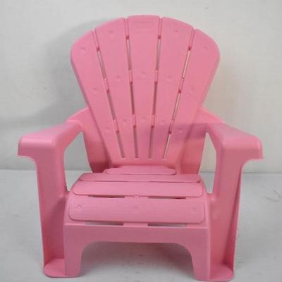 Little Tikes Pink Plastic Adirondack Garden Chair - New