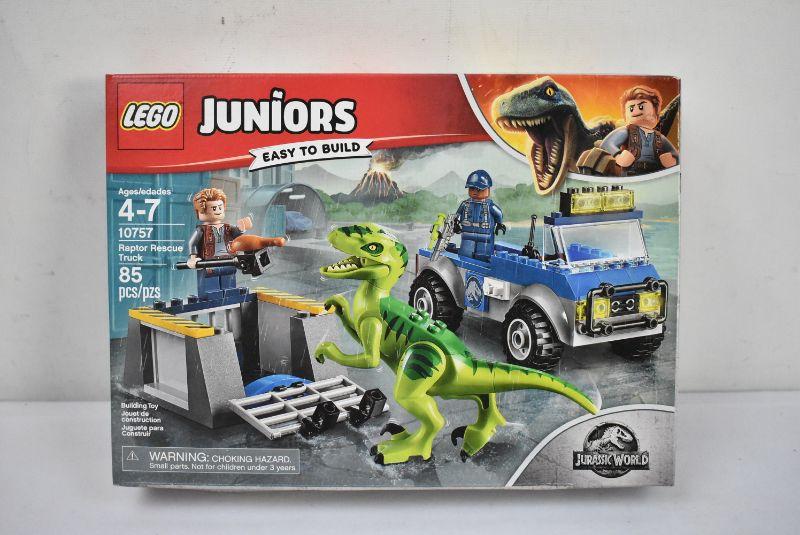 lego juniors jurassic world raptor rescue truck