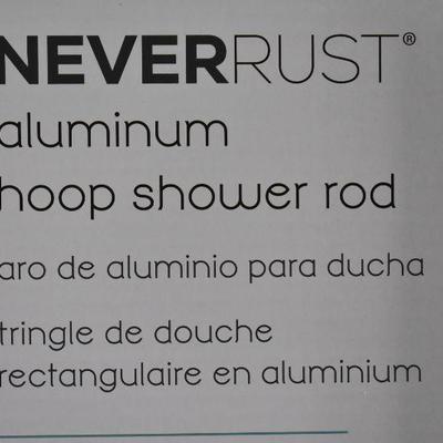 Aluminum Hoop Shower Rod, Never Rust, by Zenna Home, White - New