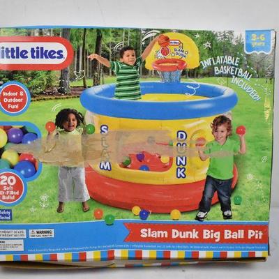 Little Tikes Slam Dunk Big Ball Pit Inflatable Toy with 20 Soft Balls - New