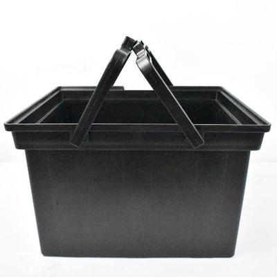 Portable File Storage Box, Legal/Letter, Plastic, Black - New