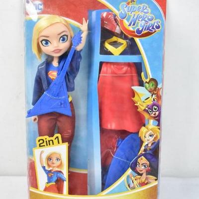 DC Super Hero Girls 2 in 1 Teen to Super Life Supergirl Action Figure Toy - New