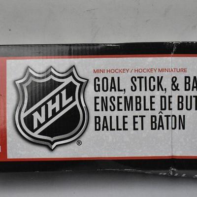 Franklin NHL Mini Hockey Goal, Stick, & Ball Set, Damaged Box - New