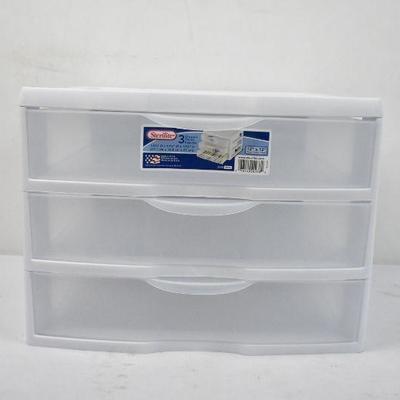 Sterilite Clear & White 3 Drawer Organizer for 12