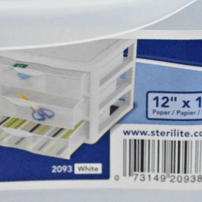 Sterilite Clear & White 3 Drawer Organizer for 12